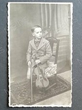 Fotografia d'epoca primi '900 - Bambino con violino