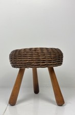 Sgabello in Rattan e legno