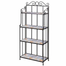 TUSCANY ANGOLIERA FERRO BATTUTO MOSAICO 4 RIPIANI 41X28XH131 CM