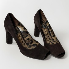 DÉCOLLETÉ SCARPE TACCHI D&G DOLCE & GABBANA TG 37 PELLE PUNTA APERTA ITALY