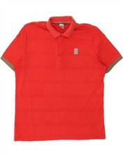 NIKE Polo Uomo UK 45/47 XL Rosso Rigato Cotone CA16
