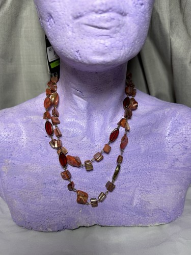 Collana lunga con - , perline