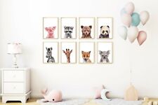 Set stampe vivaio animali safari giungla foresta safari set cameretta bambini decorazione arte da parete