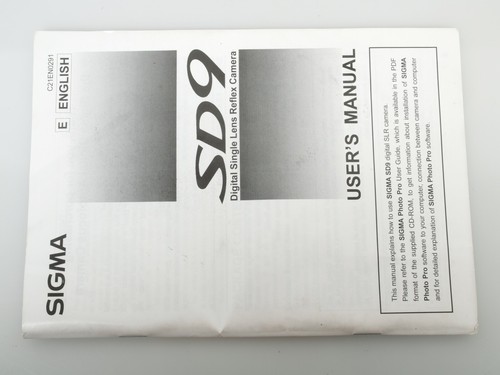 Sigma sd9 user manual - sd9,