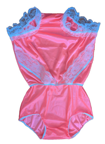 Coral nylon tricot pizzo - coral,