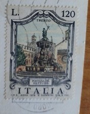 Francobollo Fontane D Italia Trento Da 120 L. Su Cartolina 