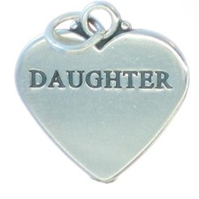 Ciondolo con ciondolo a forma di cuore in argento sterling con affermazione dell