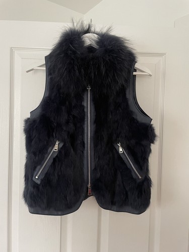 Gilet gilet pelliccia blu navy