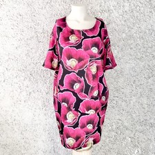 VIOLA NEGLIGER VESTITO ABITO DONNA PAPAVERI FUCSIA FLOREALE D'IMPATTO CERIMONIA