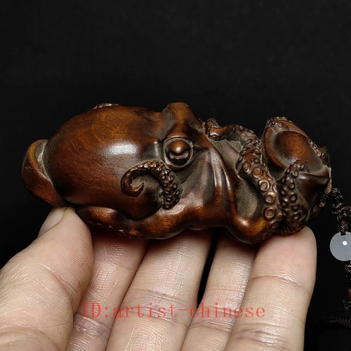 Statua pesce polpo legno - , di