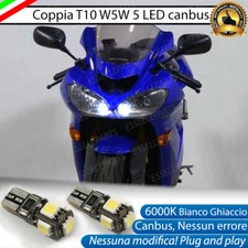 COPPIA LUCI POSIZIONE 5 LED KAWASAKI NINJA 1000 ZX-10R 2004-2005 T10 W5W 6000K