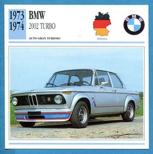 SCHEDA TECNICA AUTO DA COLLEZIONE - BMW 2002 TURBO 1973-1974