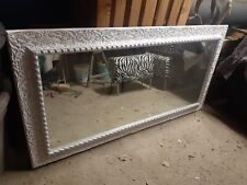 Specchio da parete vintage con cornice in legno Bianco