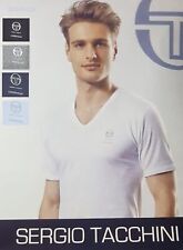 SERGIO TACCHINI. Maglietta intima TV500, Uomo corta, scollo a V in Cotone caldo.