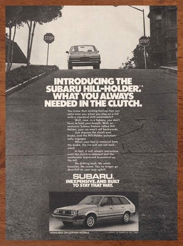 Pubblicità poster subaru 1981 - subaru,