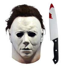 Maschera Di Halloween Michael Myers Maschera in Lattice Bianco Film Cosplay Rave