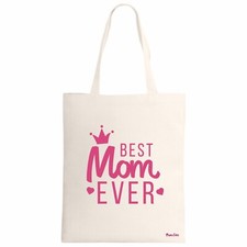 borsa ecru scritta best mom