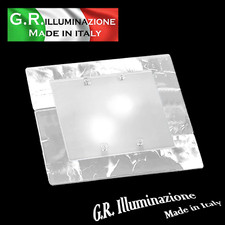 PLAFONIERA MODERNA A LED 2 L. Ø35 LAMPADARIO IN VETRO SATINATO E BIANCO S. Marco