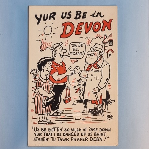 Comic postcard 1968 devon - postcard,