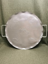 Vintage aluminum round tray