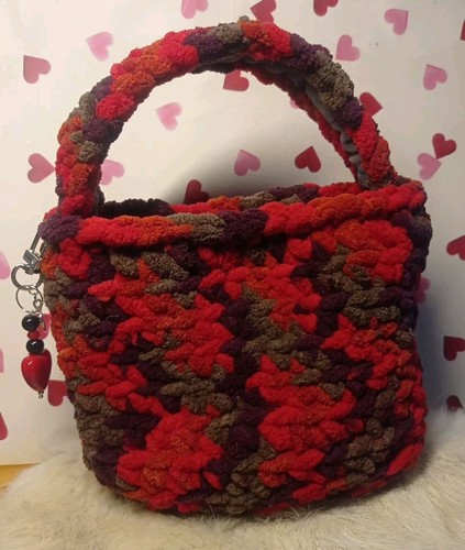 Borsa rossa mini crochet - borsa,