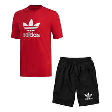 TREFOIL T-SHIRT PANTALONCINO UOMO DONNA ADIDAS TREFOIL LOGO MAGLIA COTONE