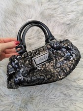 Borsa Marca Liu Jo Strass Glitter Paillette Marrone Scuro Donna Piccola A Mano