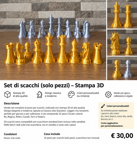 Set completo pezzi scacchi - completo,