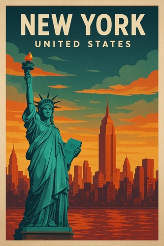 Poster retrò new - poster, usa