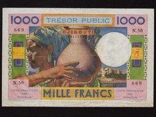 Gibuti/Somaliland francese: P-28, 1000 franchi, 1952 * VF- *