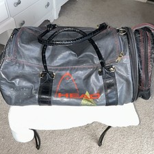 Borsa palestra Monte Carlo vintage anni 80 Head Holdall rara borsa sportiva, nera, rossa, oro