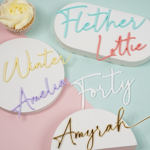 Acrylic customised name - name, cake