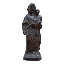 *HH* Antica Statua Religiosa Votiva Scultura Devozionale San Giuseppe Miniatura