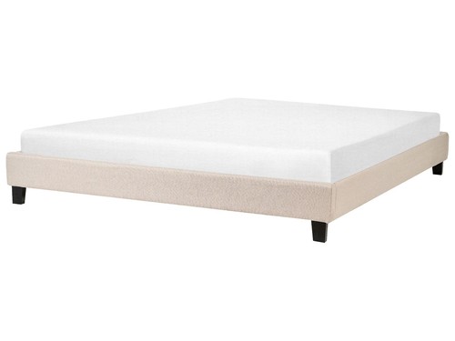 Letto imbottito tessuto - , beige