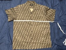 Vintage Fendi Roma manica corta con bottoni unisex taglia 2XL *vedi misure*
