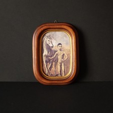 Cornice ovale in legno con serigrafia “Ragazzo che porta il cavallo” Picasso