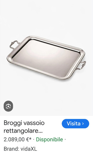 Vassoio argento broggi 6ox40 - vassoio,