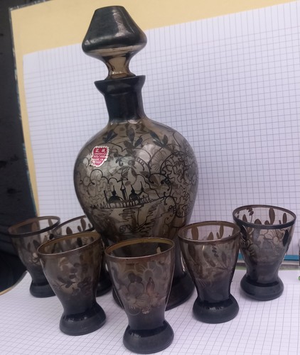 Set liquore antico vetro - set,