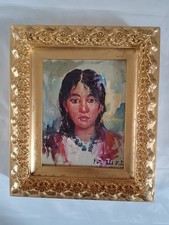 Ritratto dipinto olio su legno