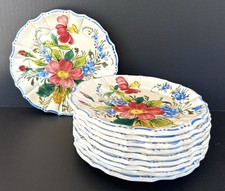 Set di 8 piatti in maiolica