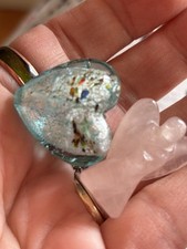 Lotto  Angeli Quarzo Rosa Cuore Ciondoli Ciondoli Pietre Dure Murrine Cuori