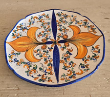 Piatto Decorativo Vintage in Ceramica con Giglio Mod. G25 Syccn