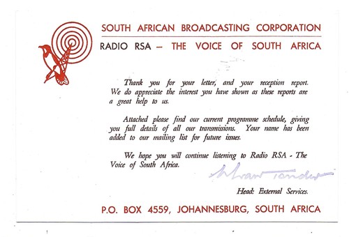 Qsl radio rsa - qsl, la