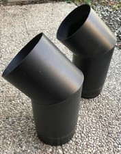 N.2 Curve 45° acciaio pesante x stufe a legna TUBI diametro cm 15