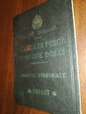 1941 LICENZA DI PESCA - TESSERA PESCATORE DILETTANTE