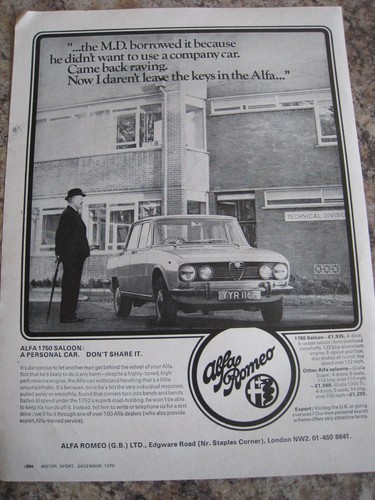Alfa 1750 saloon personal - alfa,