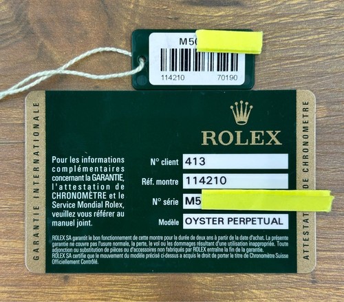 Certificato cronometro rolex - certificato,