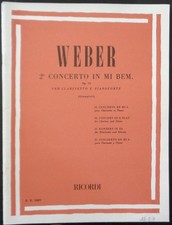 WEBER 2°CONCERTO IN MI BEM. Op.74 PER CLARINETTO E PIANOFORTE (Giampieri)