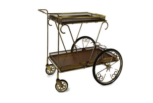Carrello carrello bar ottone