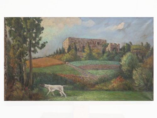 Paesaggio campagna con cane - campagna,